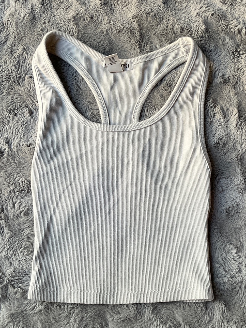 Forever 21 light grey Ribbed Racerback Crop Tank